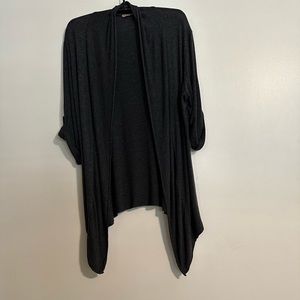 cha cha vente Charcoal 3/4 Sleeve Open Front Stretch Knit  Cardigan, Size L